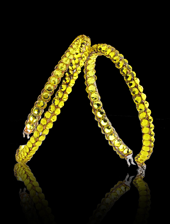 Calista Rhinestone Hoop Earrings Citrine-Citrine