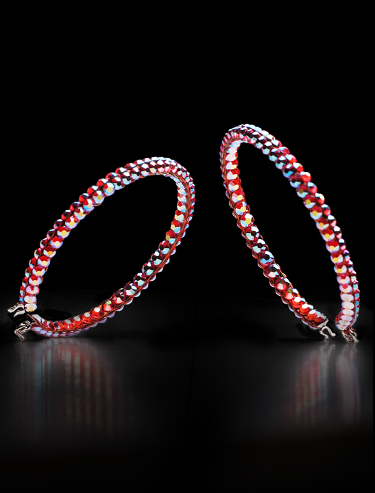 Calista Rhinestone Hoop Earrings Light Siam AB-Light Siam AB