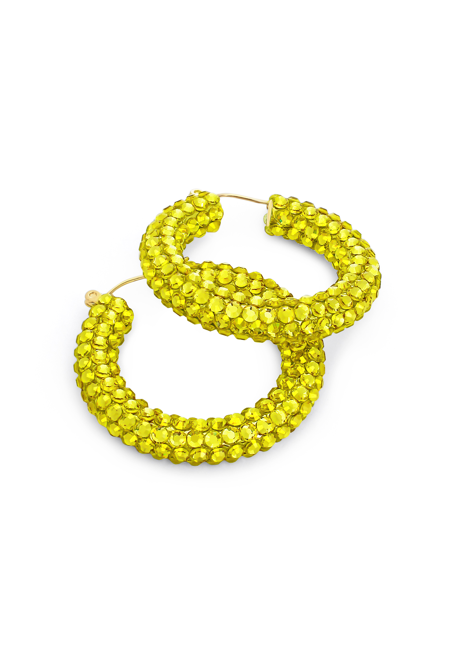 Shaina Crystallized Hoop Earrings-Citrine