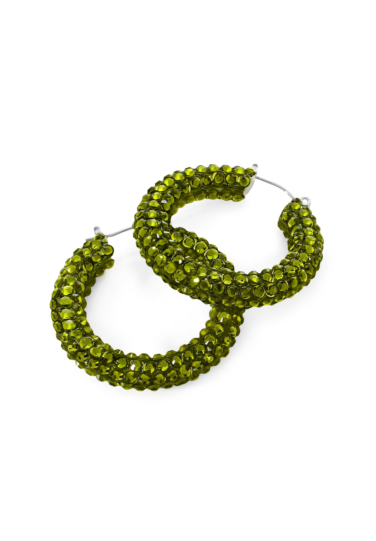 Shaina Crystallized Hoop Earrings-Olivine