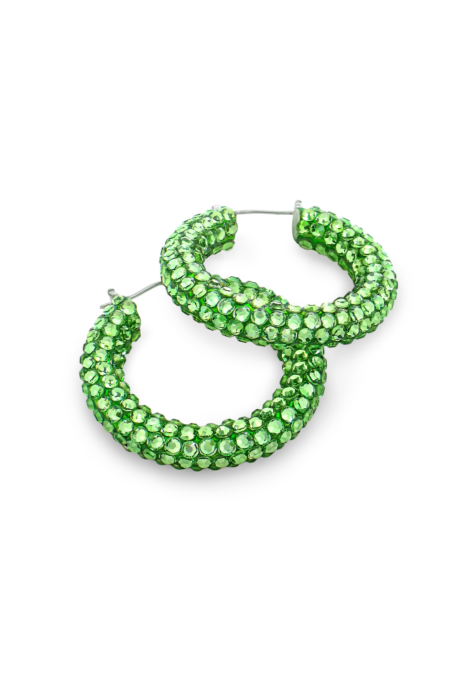 Shaina Crystallized Hoop Earrings-Peridot