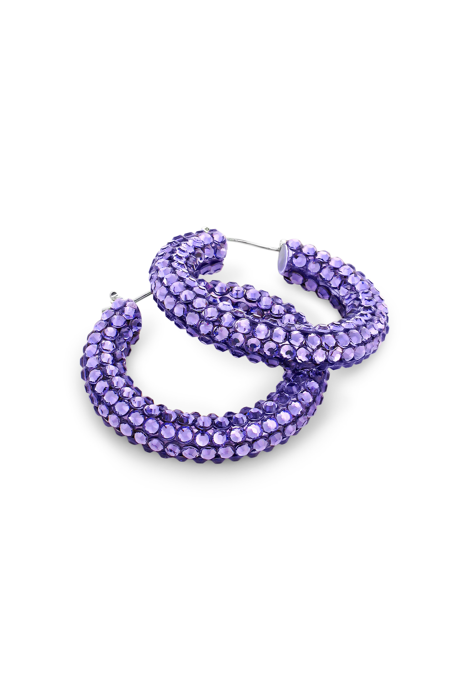 Shaina Crystallized Hoop Earrings-Tanzanite