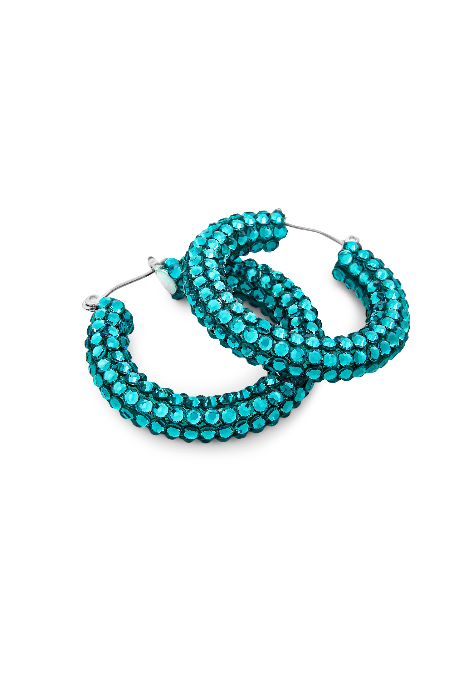 Shaina Rhinestone Hoop Earrings HE/XS PE Blue Zircon-Blue Zircon