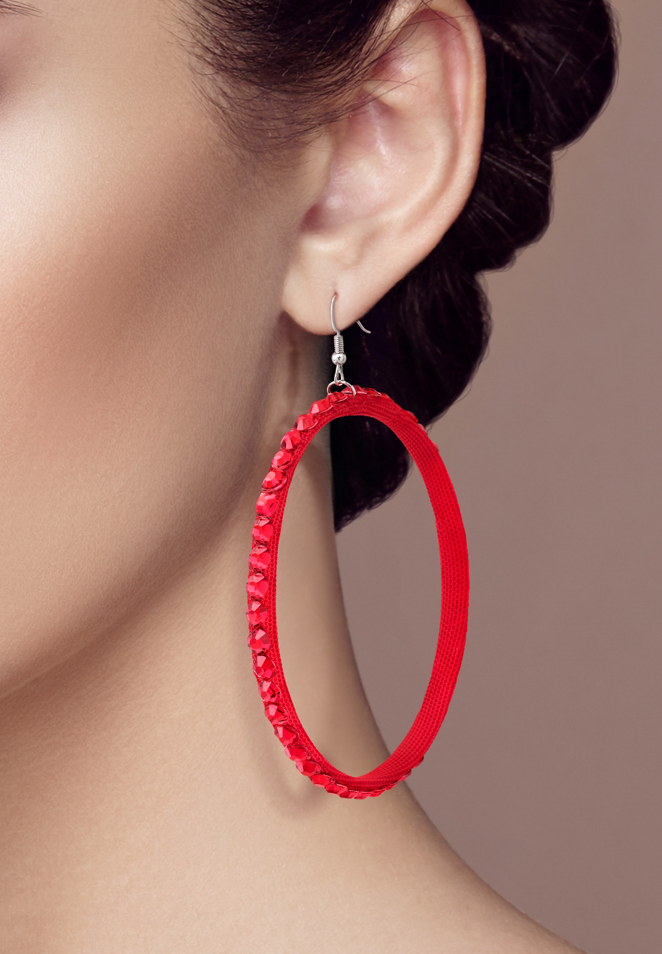 Marion Godart Huge Red Retro Hoop Earrings | Mustahöyhen Online Boutique
