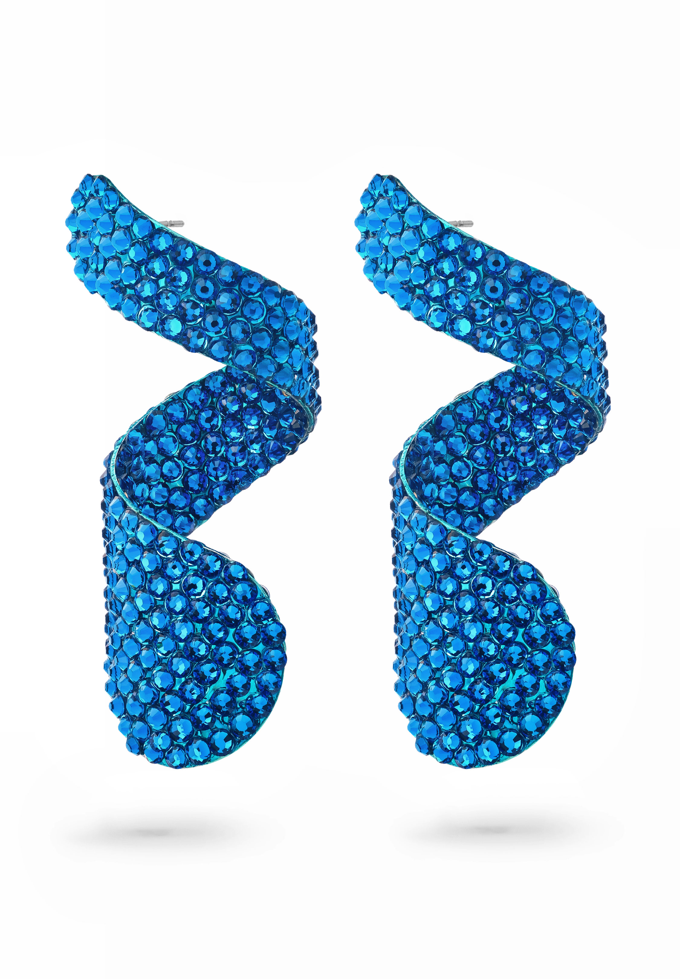 Spiral Earrings-Capri Blue