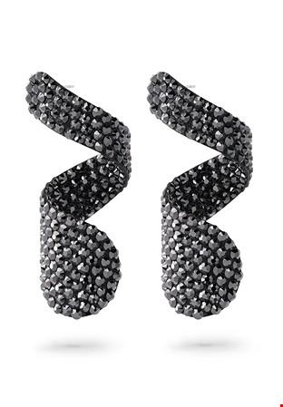 Spiral Earrings-Jet Hematite