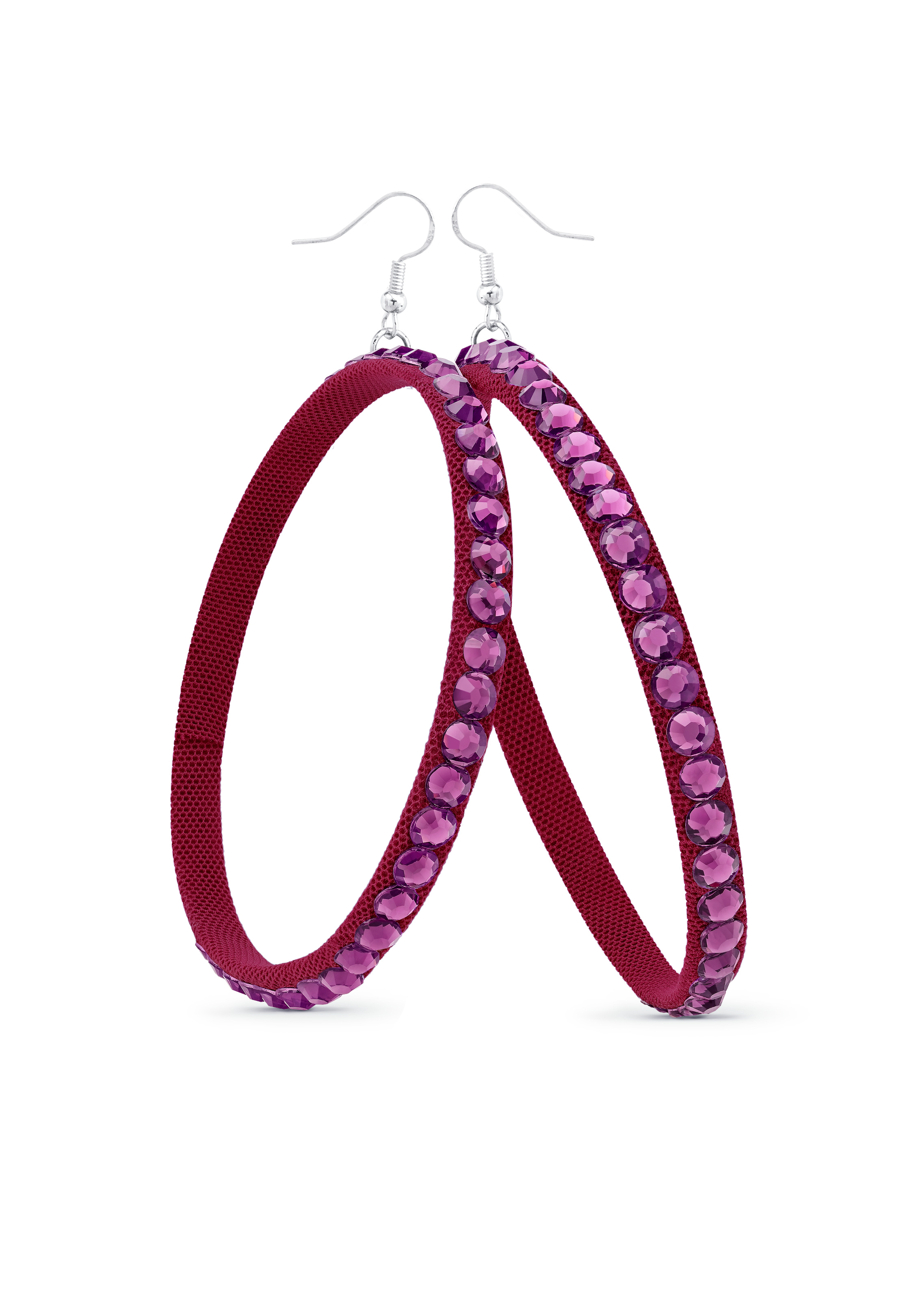 TEST - Soft Hoop Earring-Amethyst-Burgundy