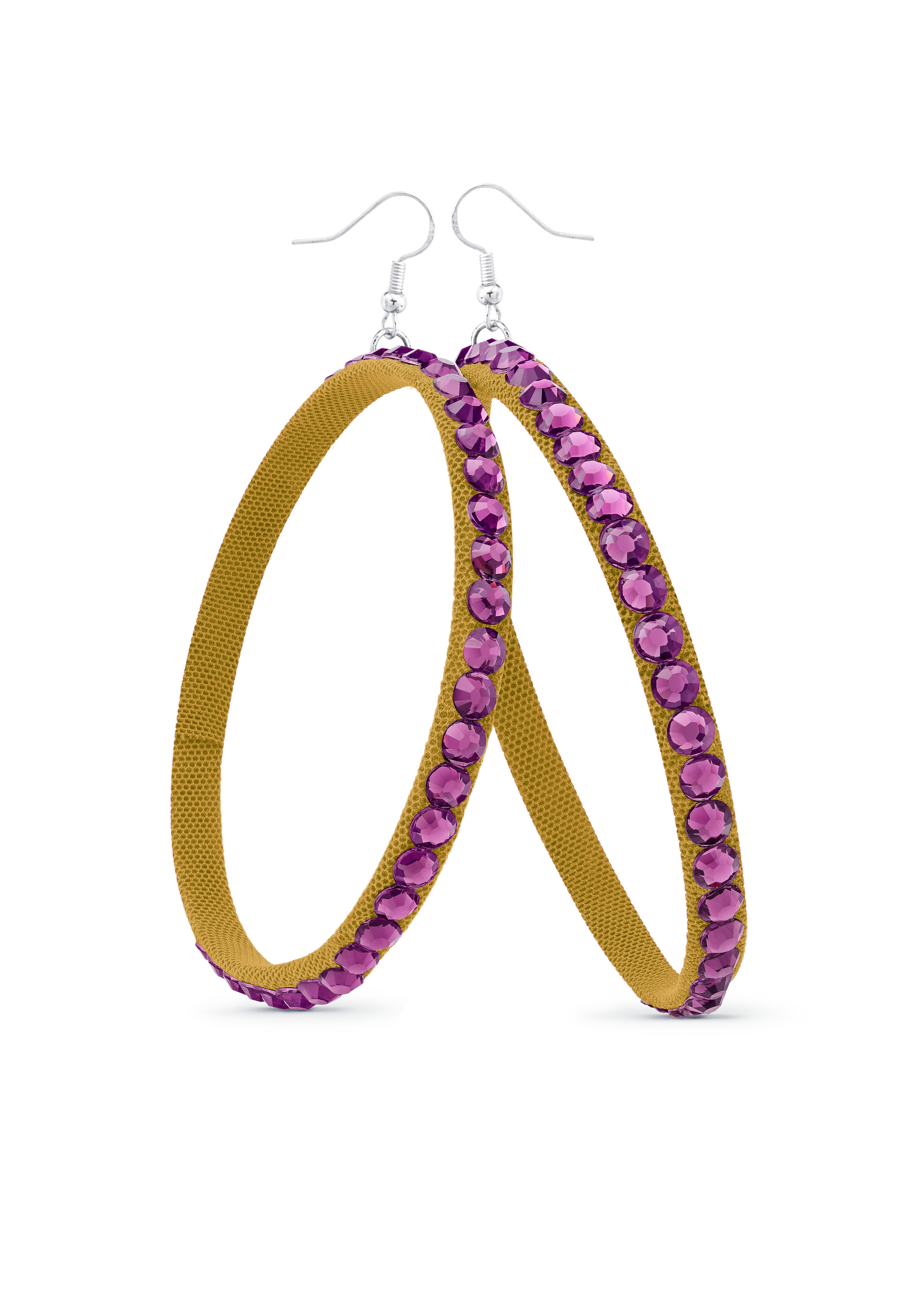 TEST - Soft Hoop Earring-Amethyst-Gold