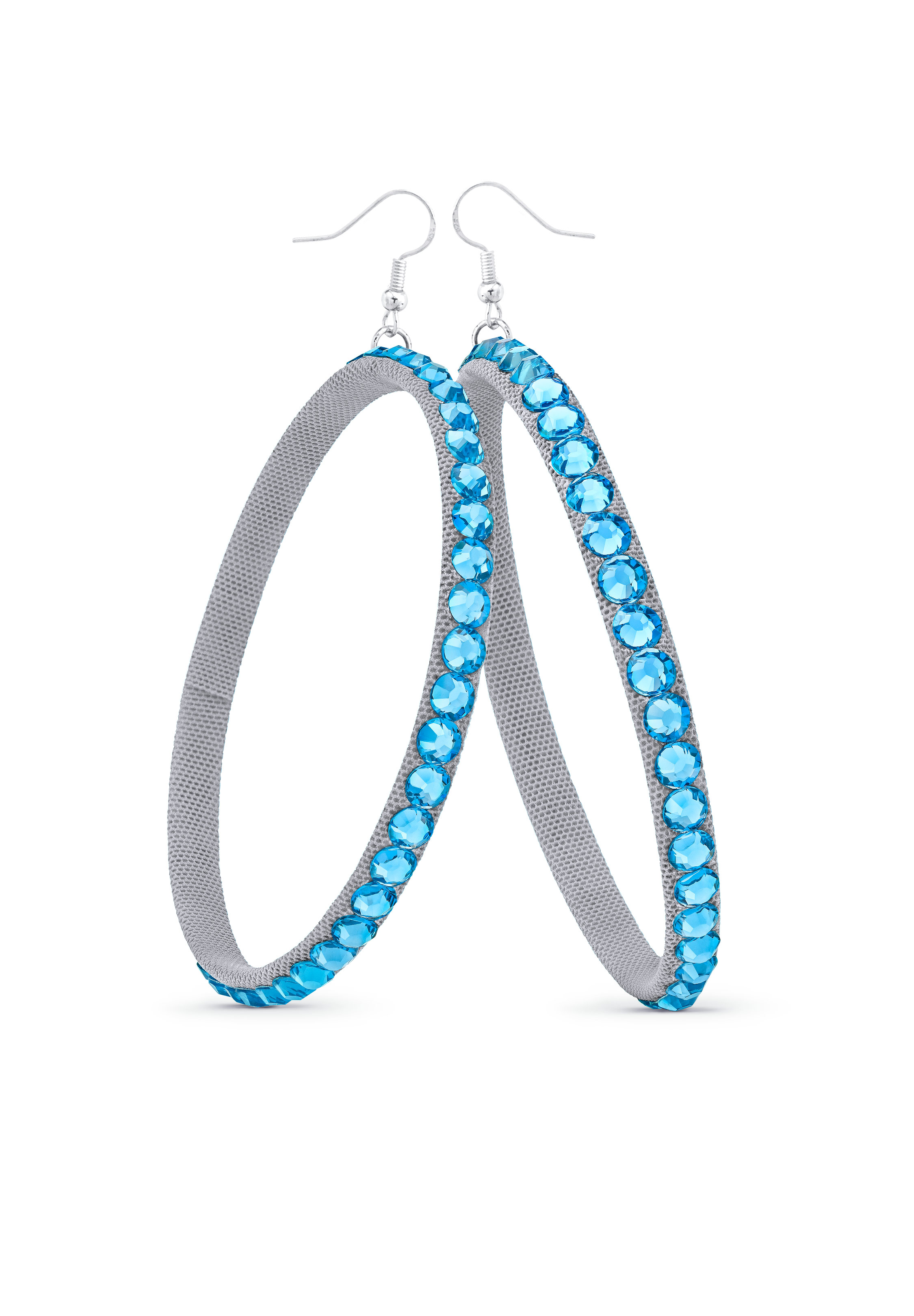 TEST - Soft Hoop Earring-Aquamarine-Silver