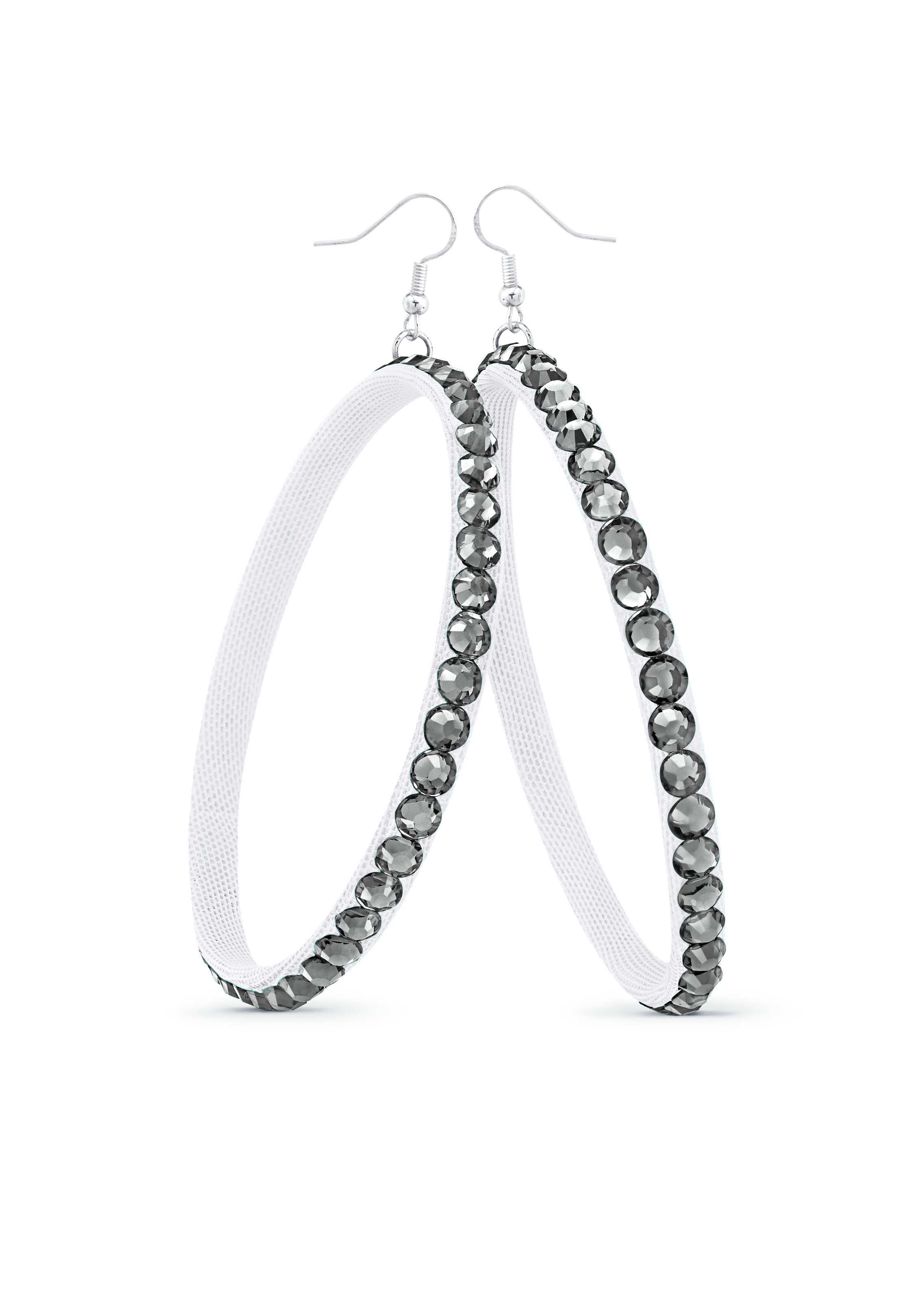 TEST - Soft Hoop Earring-Black Diamond-White