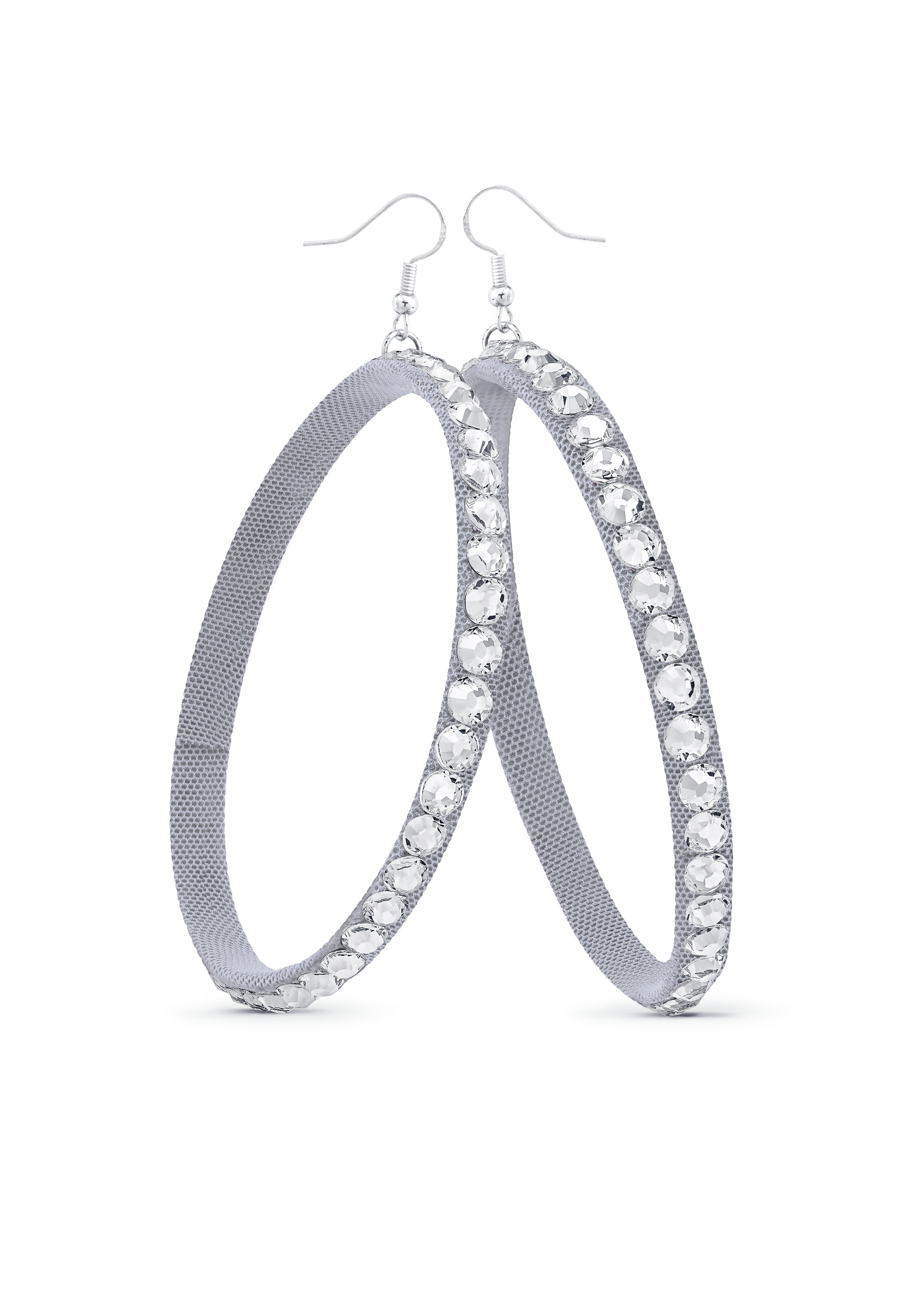 TEST - Soft Hoop Earring-Crystal-Silver