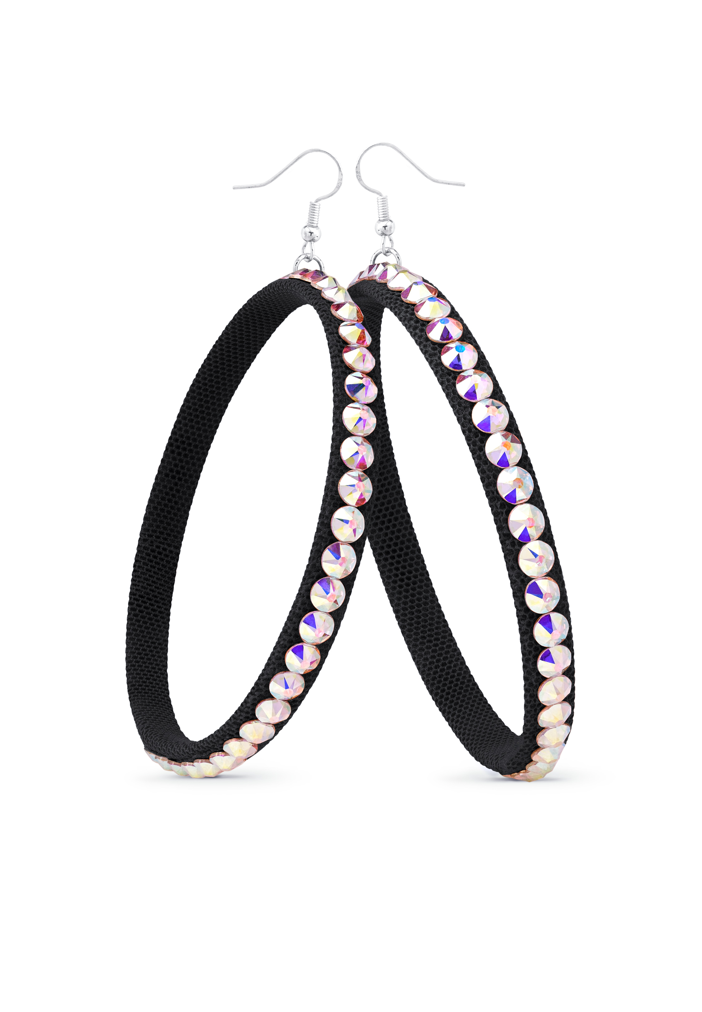 TEST - Soft Hoop Earring-Crystal AB-Black