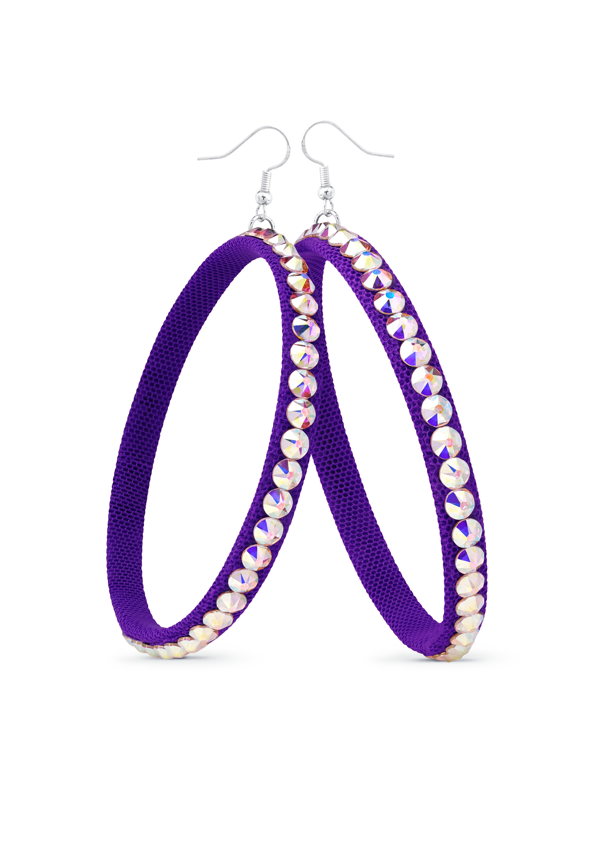 TEST - Soft Hoop Earring-Crystal AB-Purple