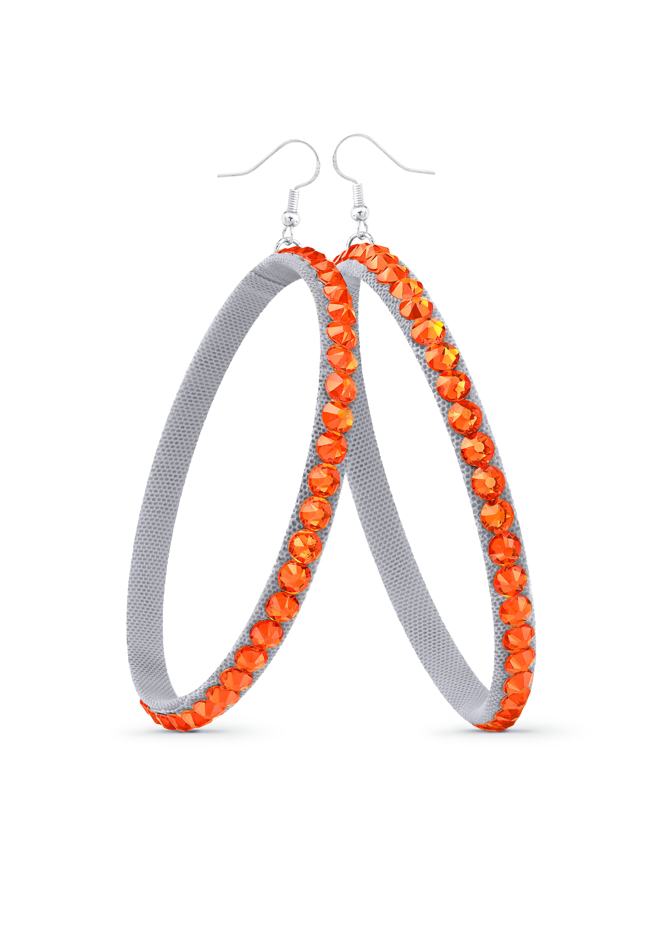 TEST - Soft Hoop Earring-Fireopal-Silver