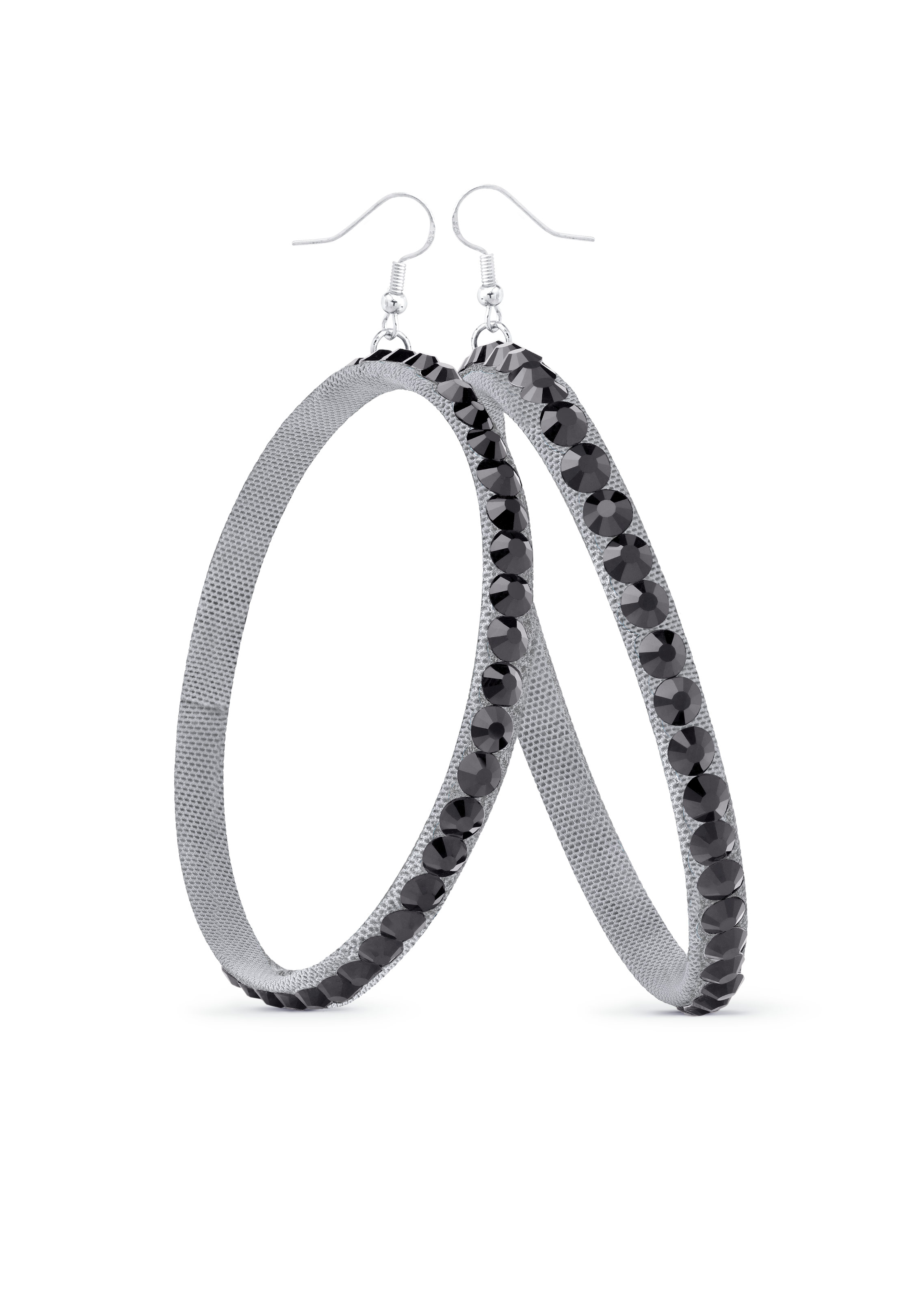 TEST - Soft Hoop Earring-Jet-Silver
