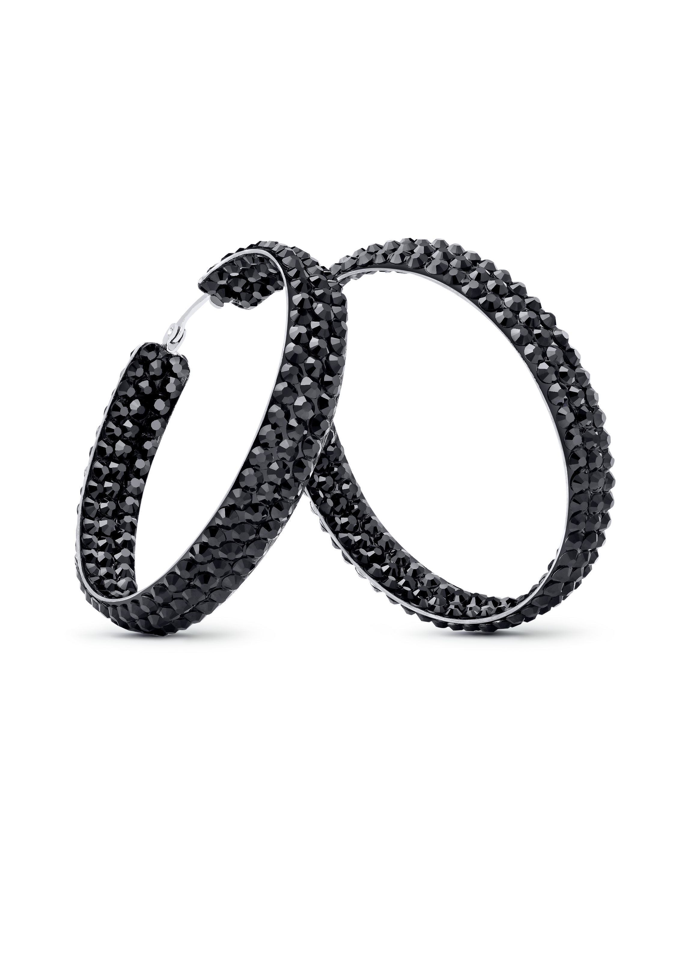 Triple Sparkle Earrings-L (2 x 2 inch)-Jet