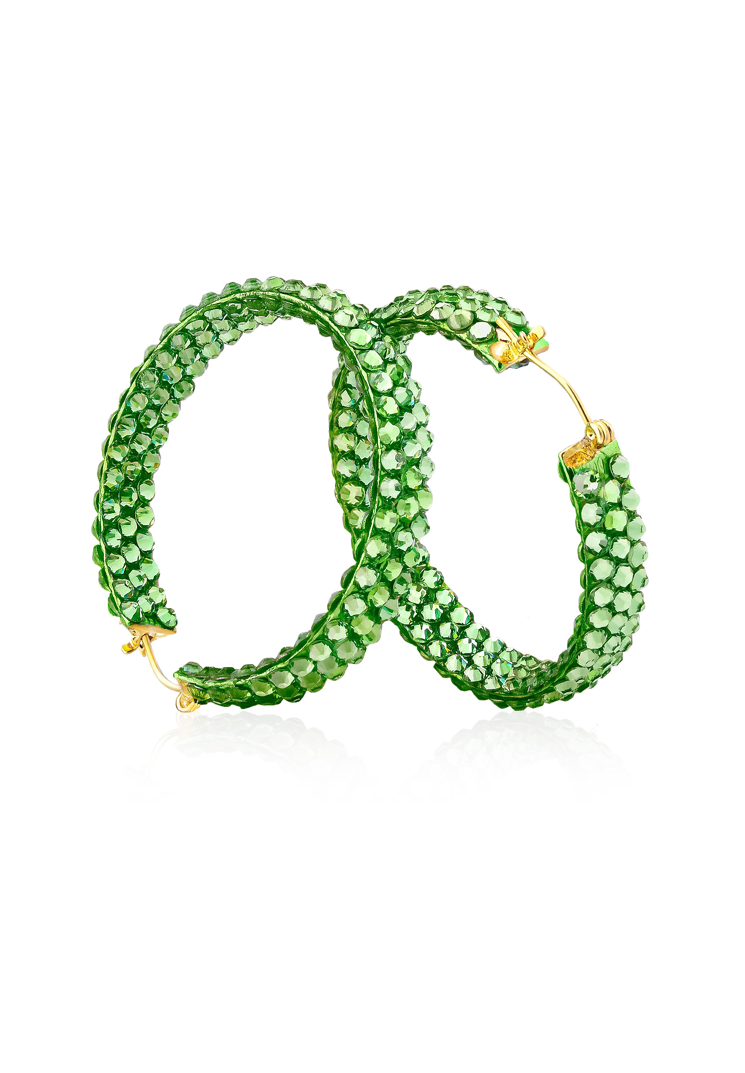 Triple Sparkle Earrings-M (1.5 x 1.5 inch)-Peridot