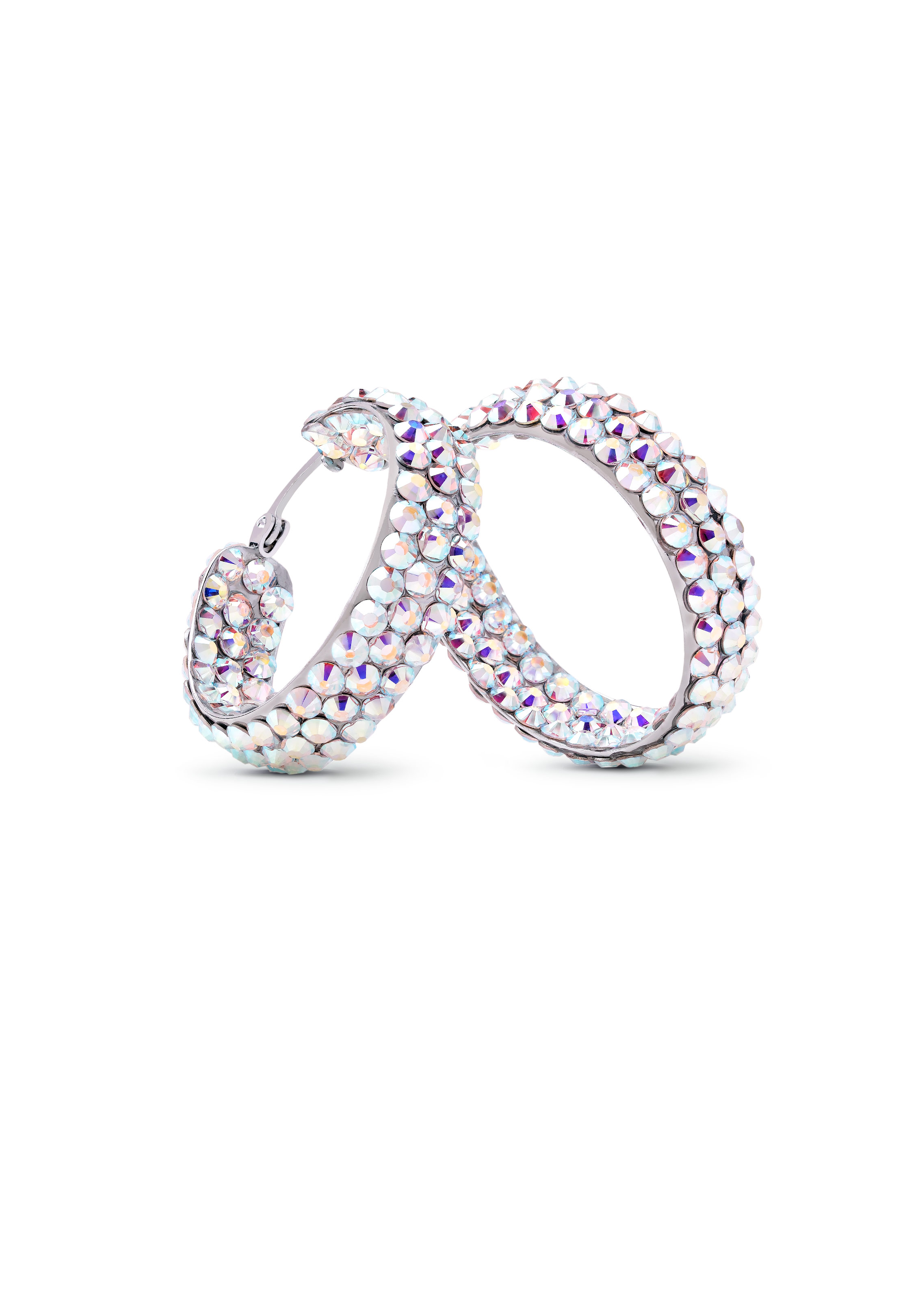 Triple Sparkle Earrings-S (1.25 x 1.25 inch)-Crystal AB