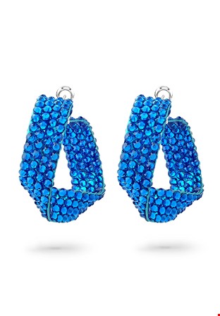 Twist Hoop Earrings-Capri Blue