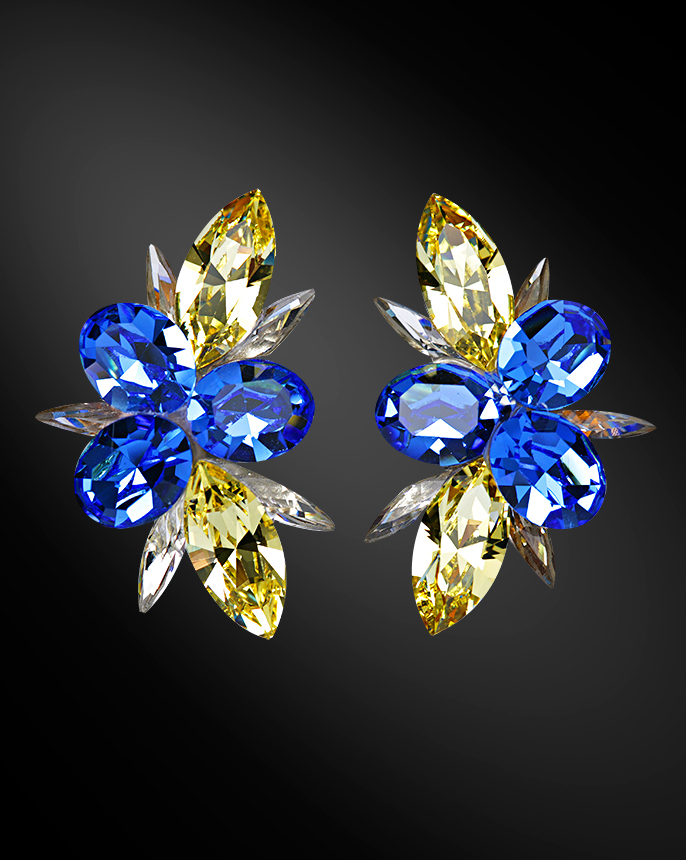 Zdenka Arko Sapphire & Jonquil Crystal Earrings UH06012-122-Crystal