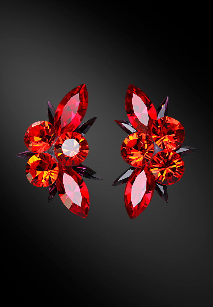 Zdenka Arko Hyacinth & Light Siam Crystallized Earrings UH06012-124-Siam