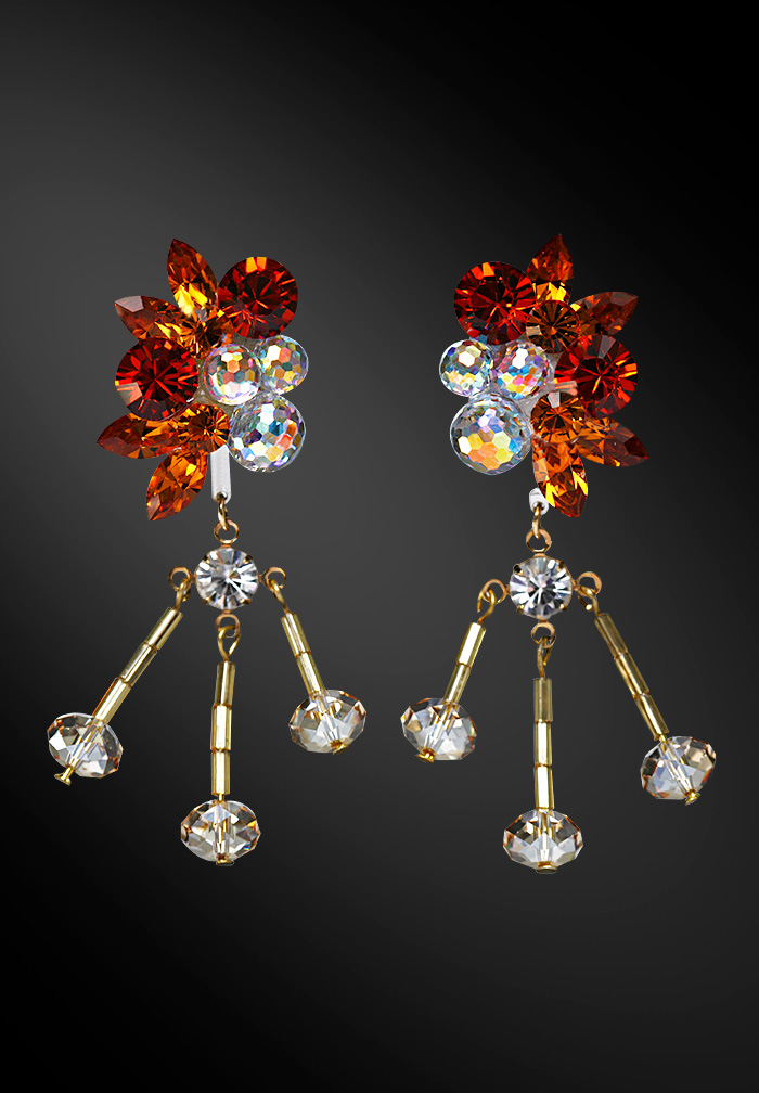 Zdenka Akro Rhinestone Earring UH07004-155-Topaz