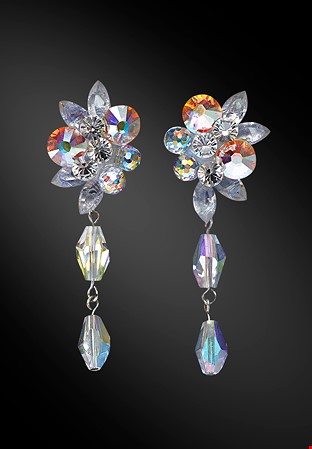 Zdenka Arko Crystal & Crystal AB Rhinestone Earrings UH07004-156-Crystal