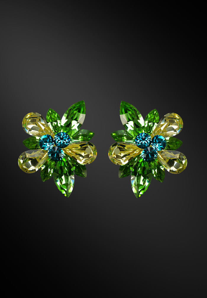 Zdenka Arko Peridot & Jonquil Crystal Earrings UH10001-64-Peridot