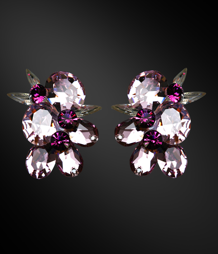 Zdenka Arko Light Amethyst & Amethyst Crystallized Earrings UH11003-72-Light Amethyst