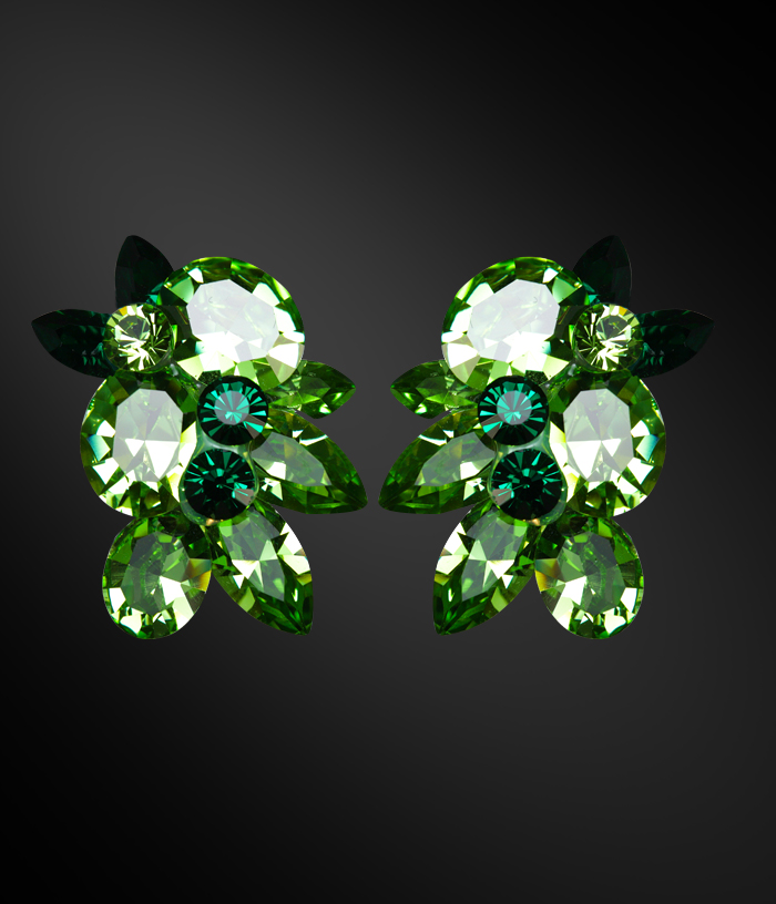 ZdZdenka Arko Peridot Crystal Earrings UH11003-73-Peridot
