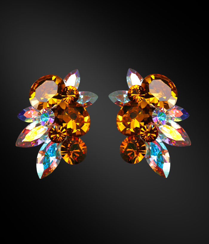 Zdenk Arko Topaz & Crystal AB Rhinestone Earrings UH11003-77-Topaz