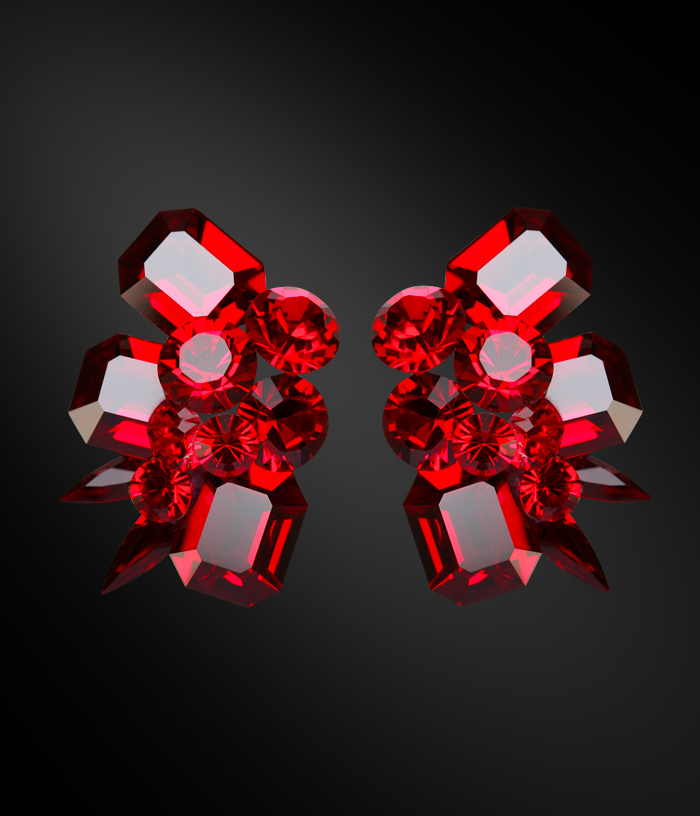 Zdenka Arko Light Siam Crystallized Earrings UH12001-105-Light Siam