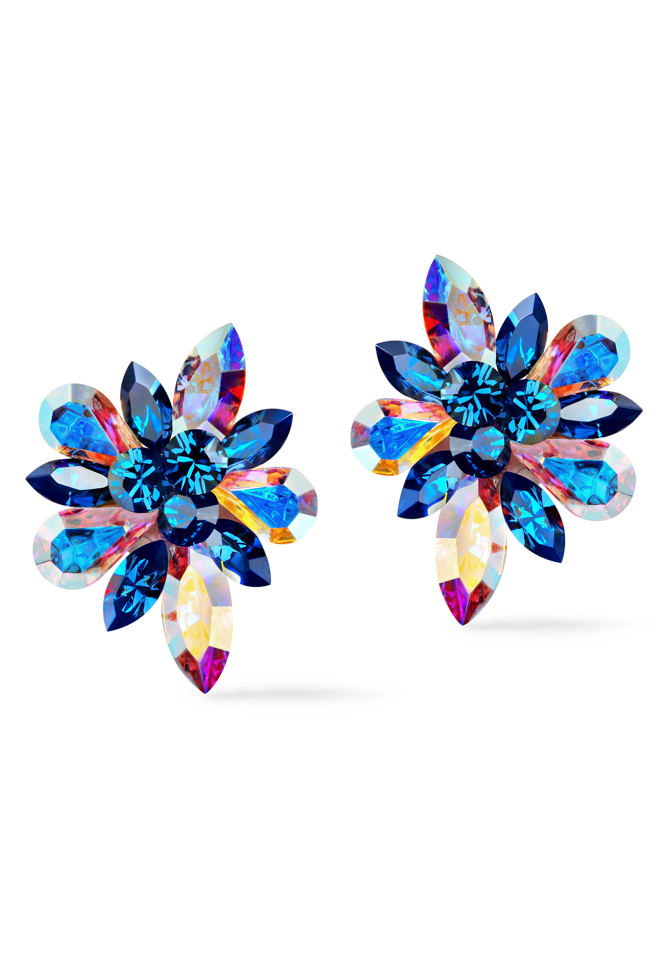 Zdenka Arko Crystal AB & Montana Rhinestone Earrings UH10001-Crystal AB