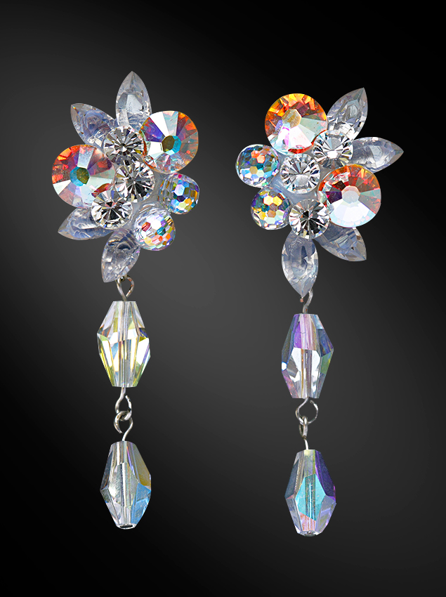 Zdenka Arko Crystal AB Rhinestone Earrings UH07004-156-Crystal AB