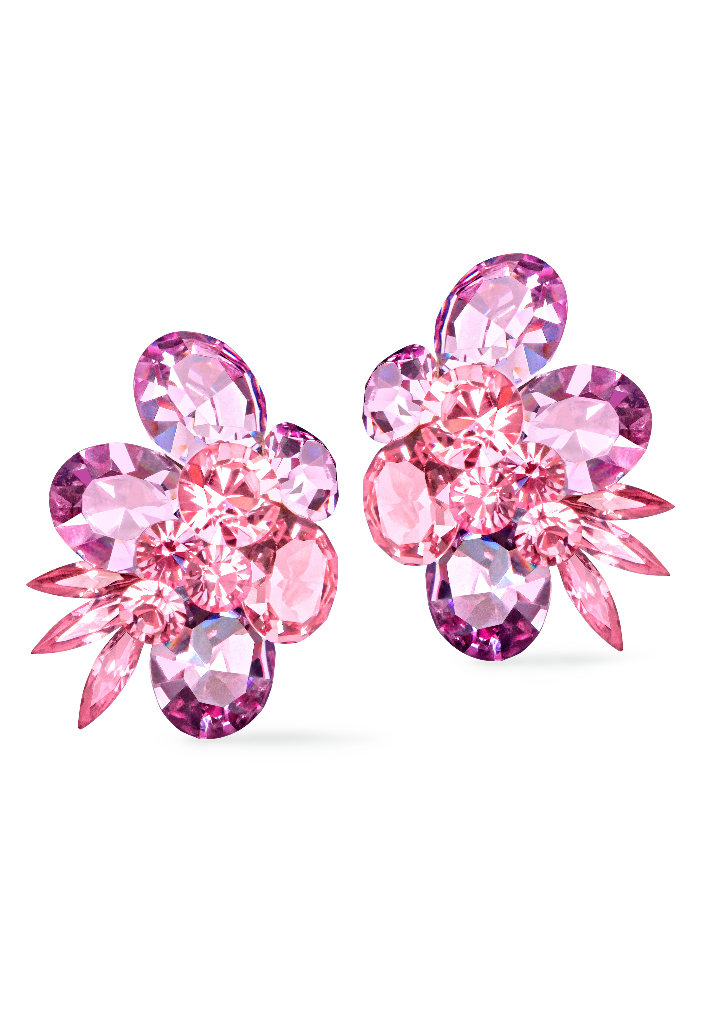 Zdenka Arko Light Amethyst & Light Rose Rhinestone Earrings UH12001-105-Light Amethyst