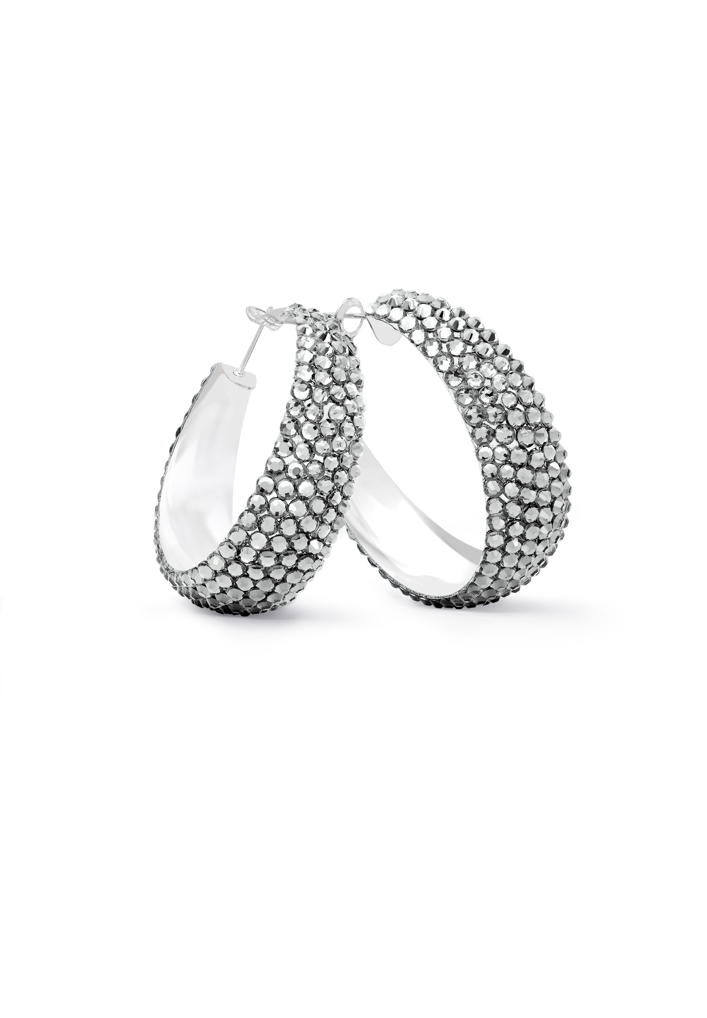 Zerlina Crystal Hoop Earrings - test data-L (1.75 X 1.75 inch)-Black Diamond