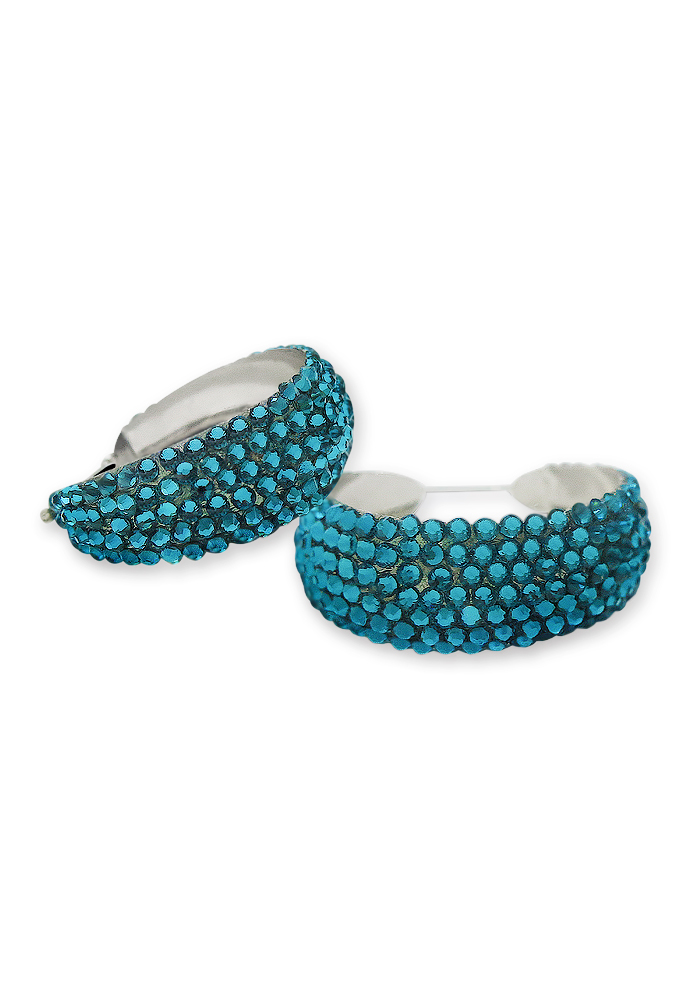 Zerlina Crystal Hoop Earrings HE/L PE BZ-Blue Zircon