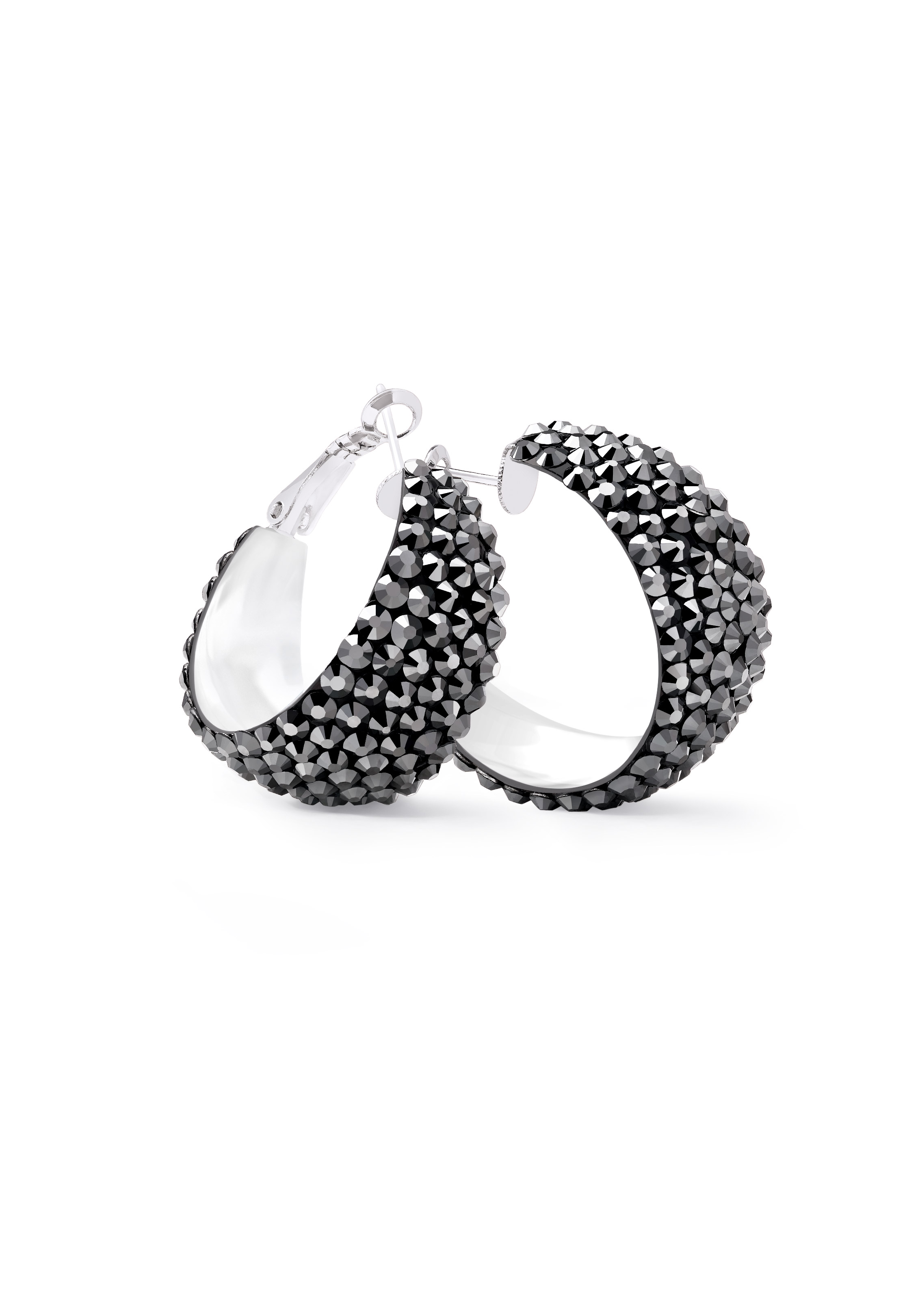 Zerlina Crystal Hoop Earrings HE/S PE-Jet Hematite