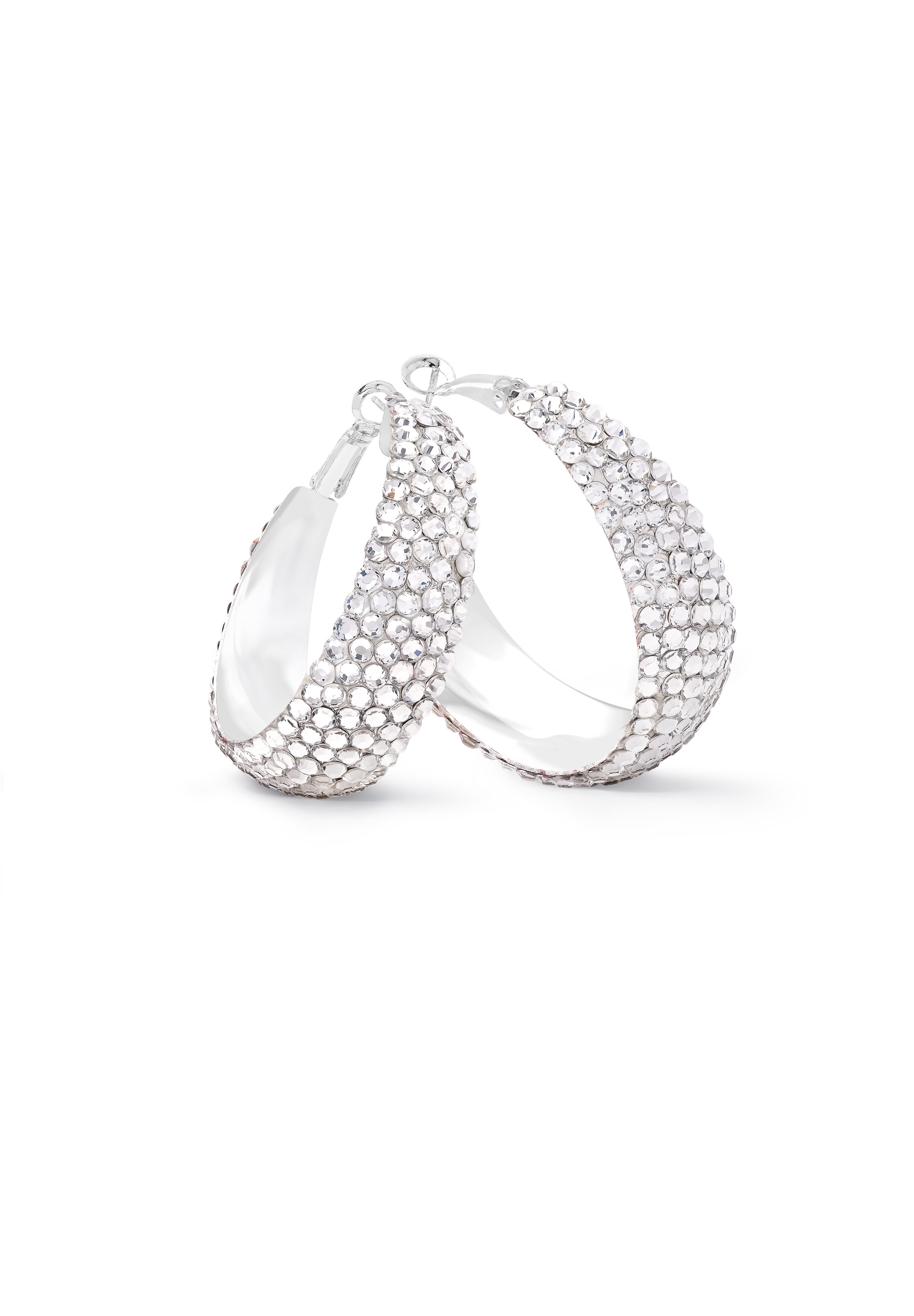 Zerlina Crystal Hoop Earrings-L (1.75 X 1.75 inch)-Crystal