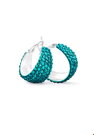 Zerlina Crystal Hoop Earrings-S (1.2 x 1.2 inch)-Blue Zircon