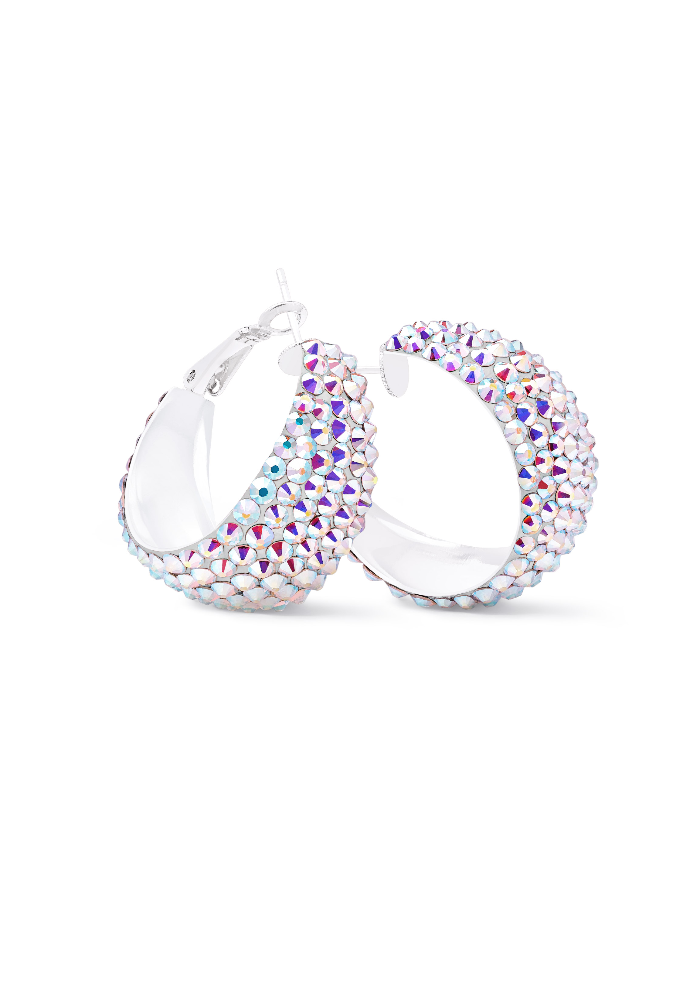 Zerlina Crystal Hoop Earrings-S (1.2 x 1.2 inch)-Crystal AB