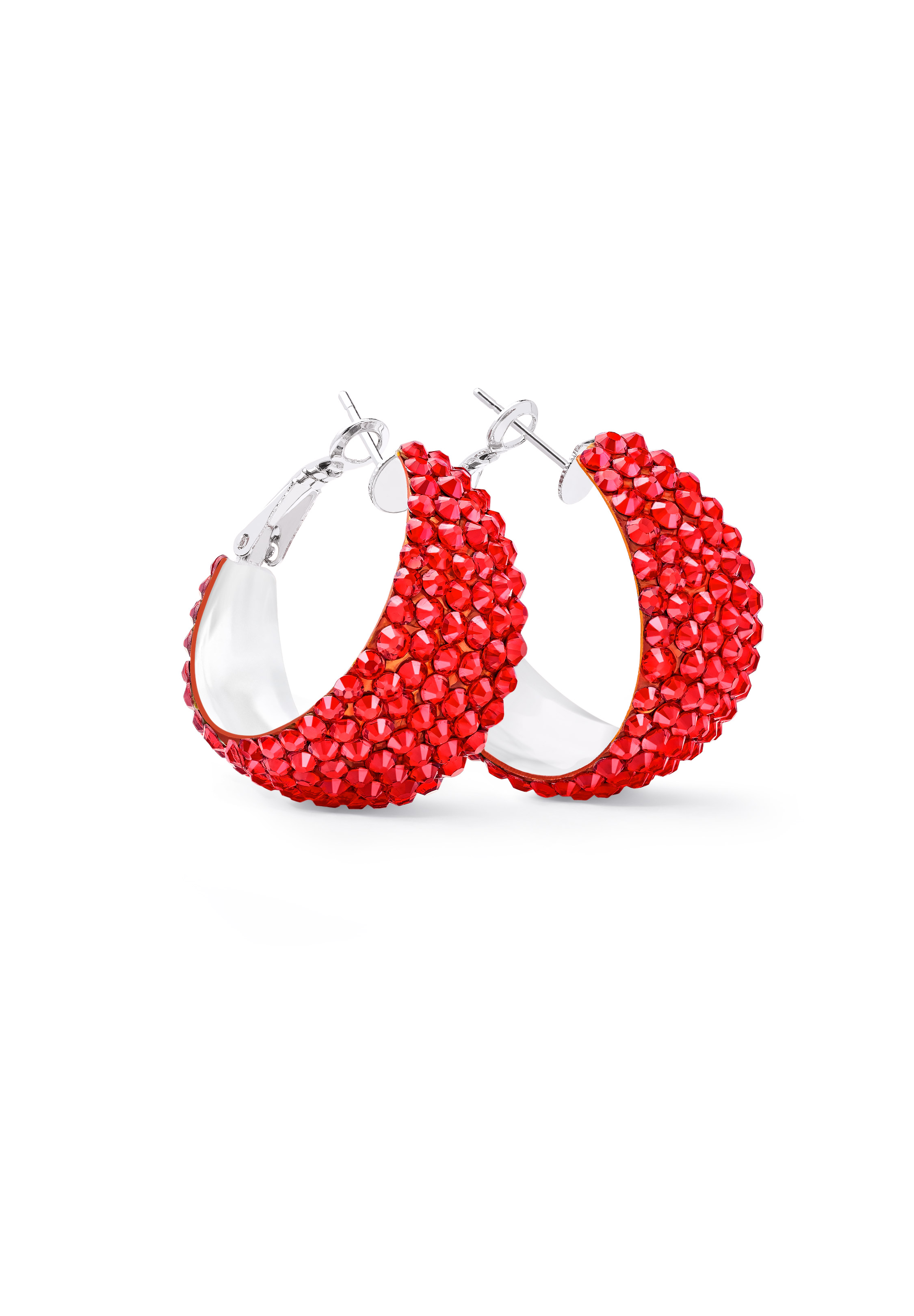 Zerlina Crystal Hoop Earrings-S (1.2 x 1.2 inch)-Light Siam