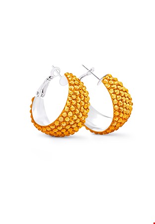 Zerlina Crystal Hoop Earrings-S (1.2 x 1.2 inch)-Topaz