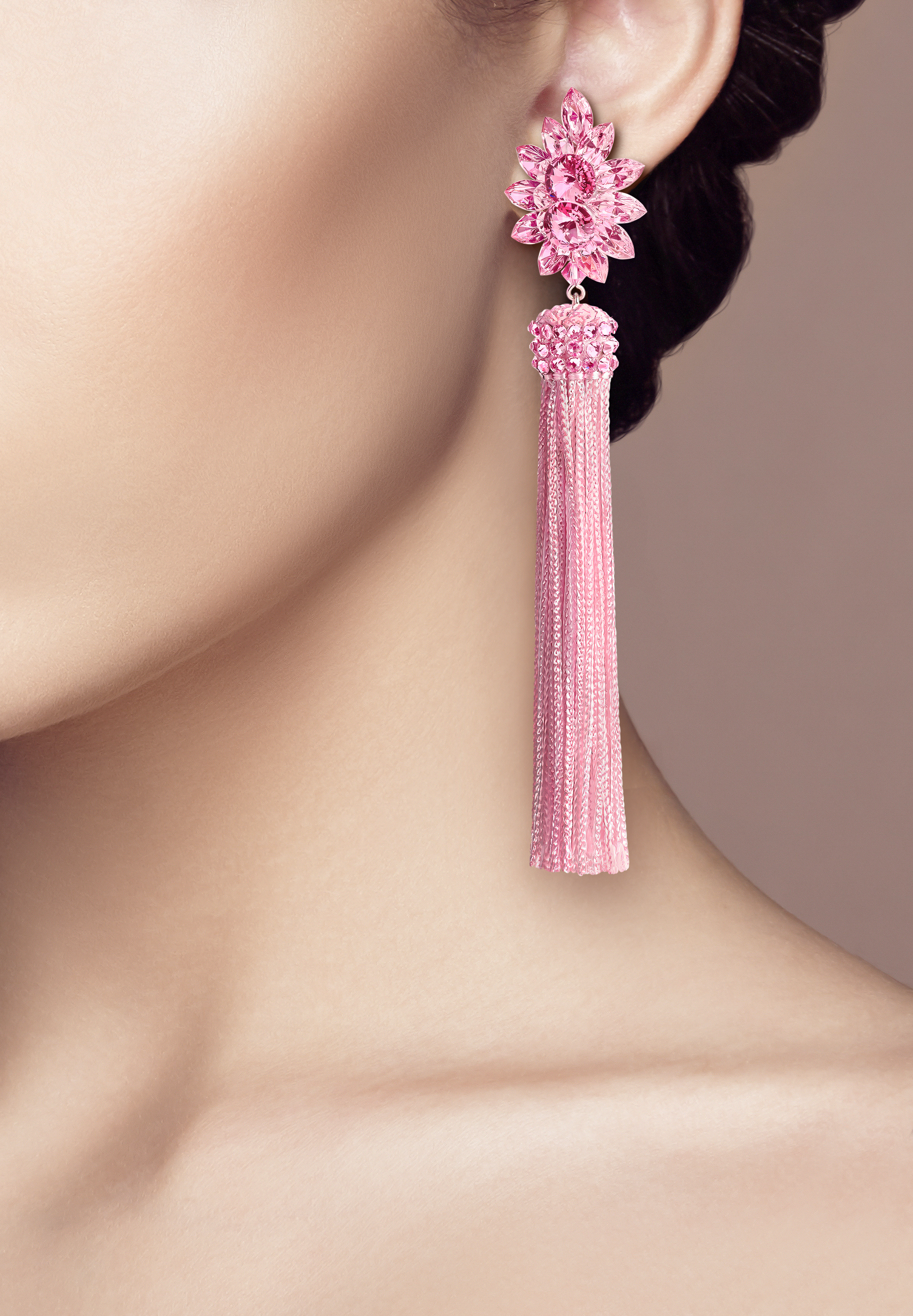 Light pink 2025 fringe earrings