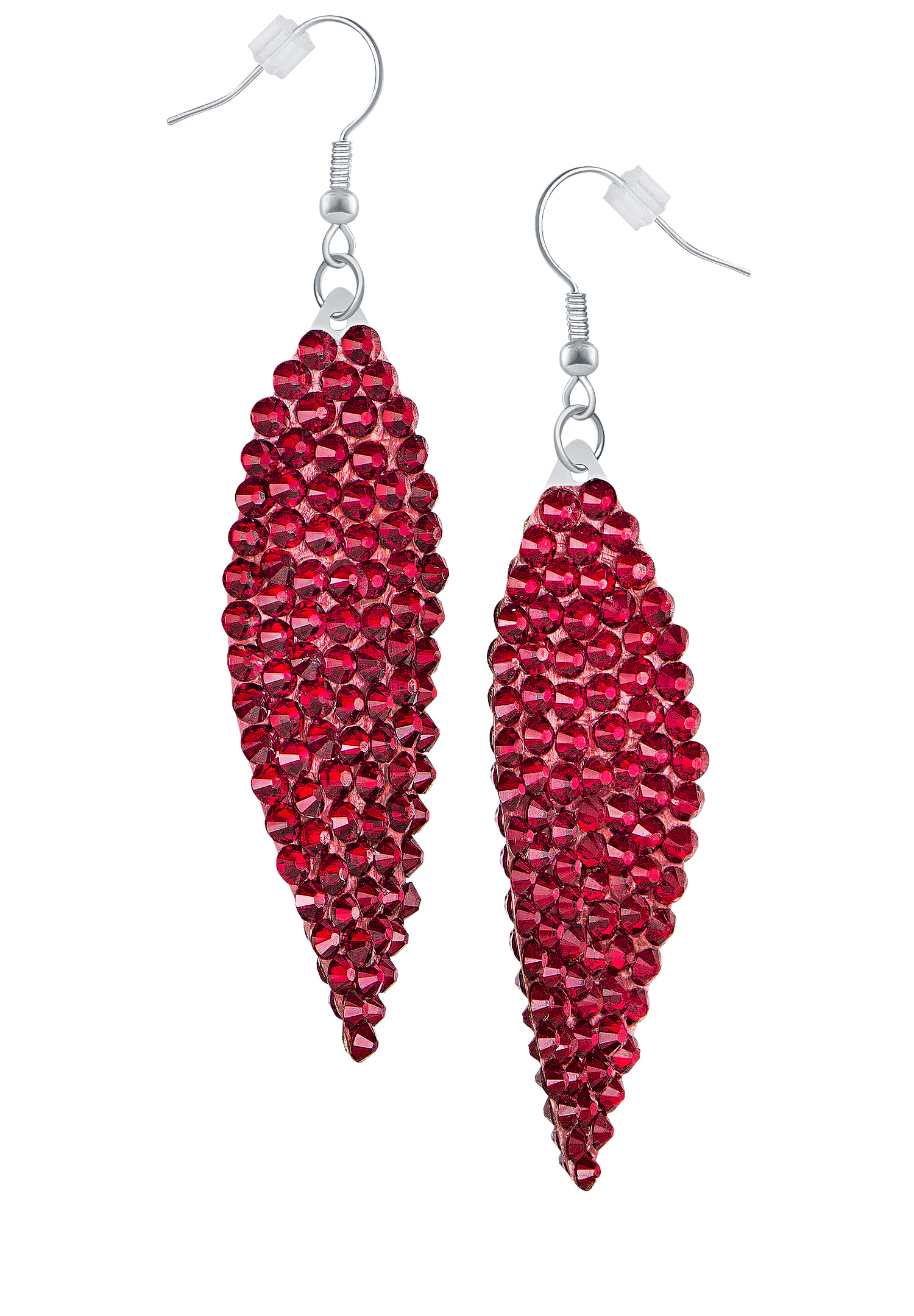 Zerlina Swarovski Rhinestone Leaf Drop Earrings Siam ZR201-Siam