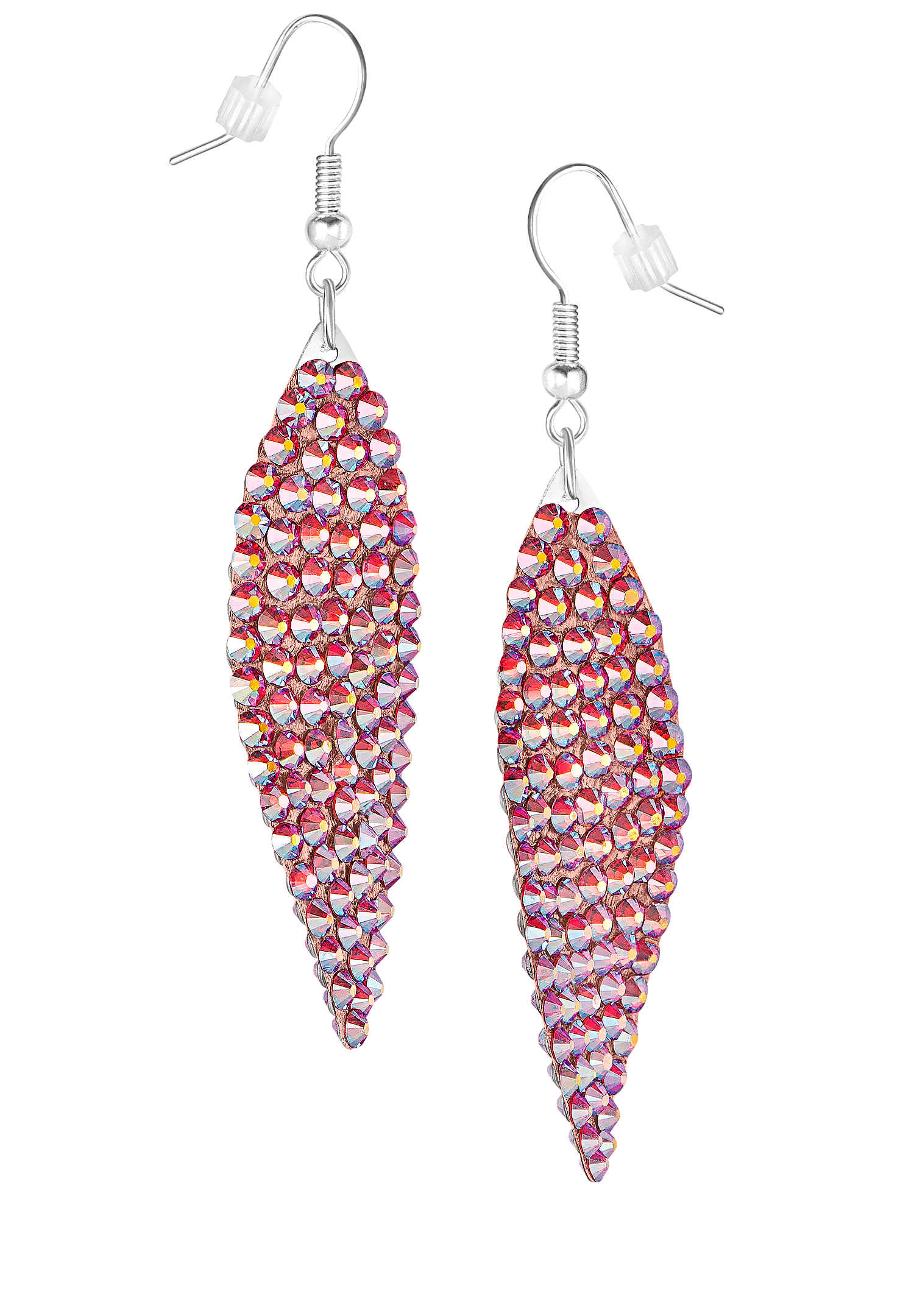 Zerlina Swarovski Rhinestone Leaf Drop Earrings Hyacinth AB ZR205-Hyacinth AB