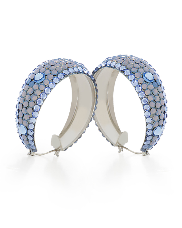 Zerlina Crystal Hoop Earrings HE/L PE BOLTSP-Blue Opal