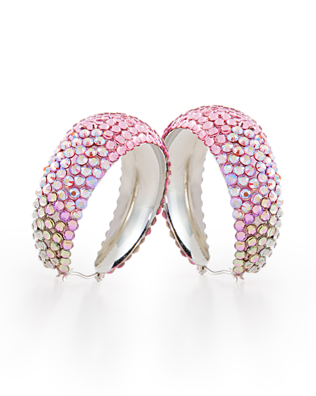 Zerlina Crystal Hoop Earrings HE/L PE FSRSLTRSRSAB-Fuchsia / Rose / Light Rose / Rose AB