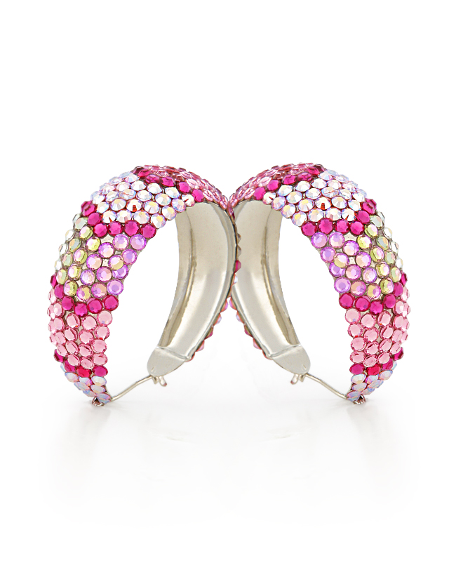 Zerlina Crystal Hoop Earrings HE/L PE LTRSRSABFS-Light Rose / Rose AB
