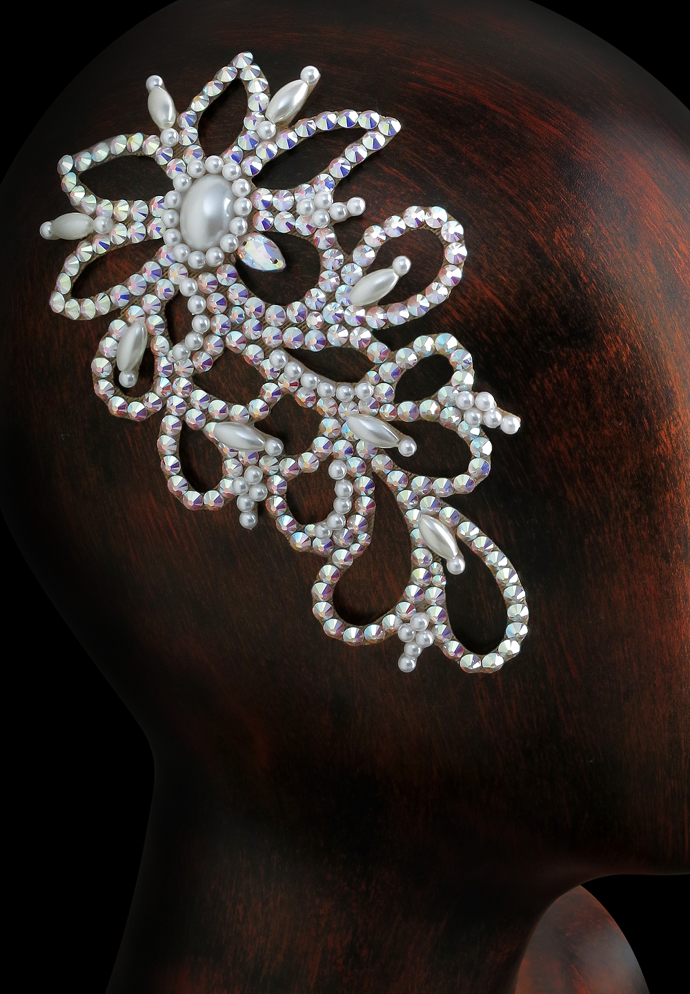 Verona Jewel Hairpiece CX115 Crystal AB Pearl-Crystal AB / White Pearl